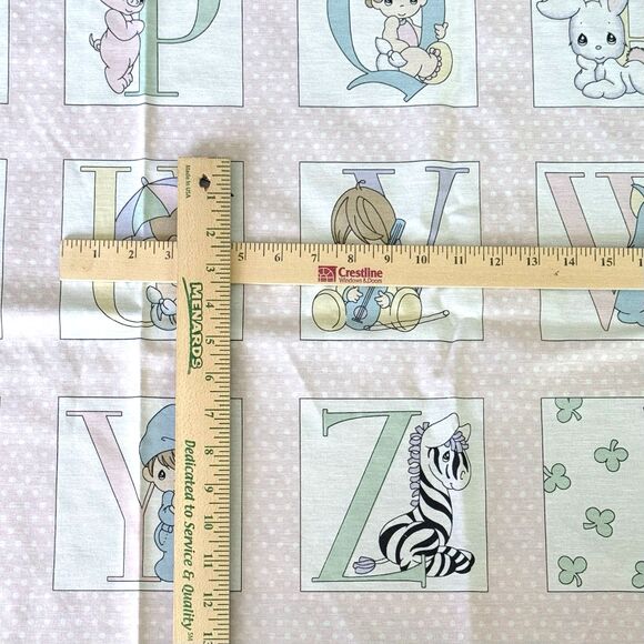 Vtg Pink Precious Moments 1089 Alphabet Fabric Panel Sew For Baby Crib Spectrix - Picture 7 of 7